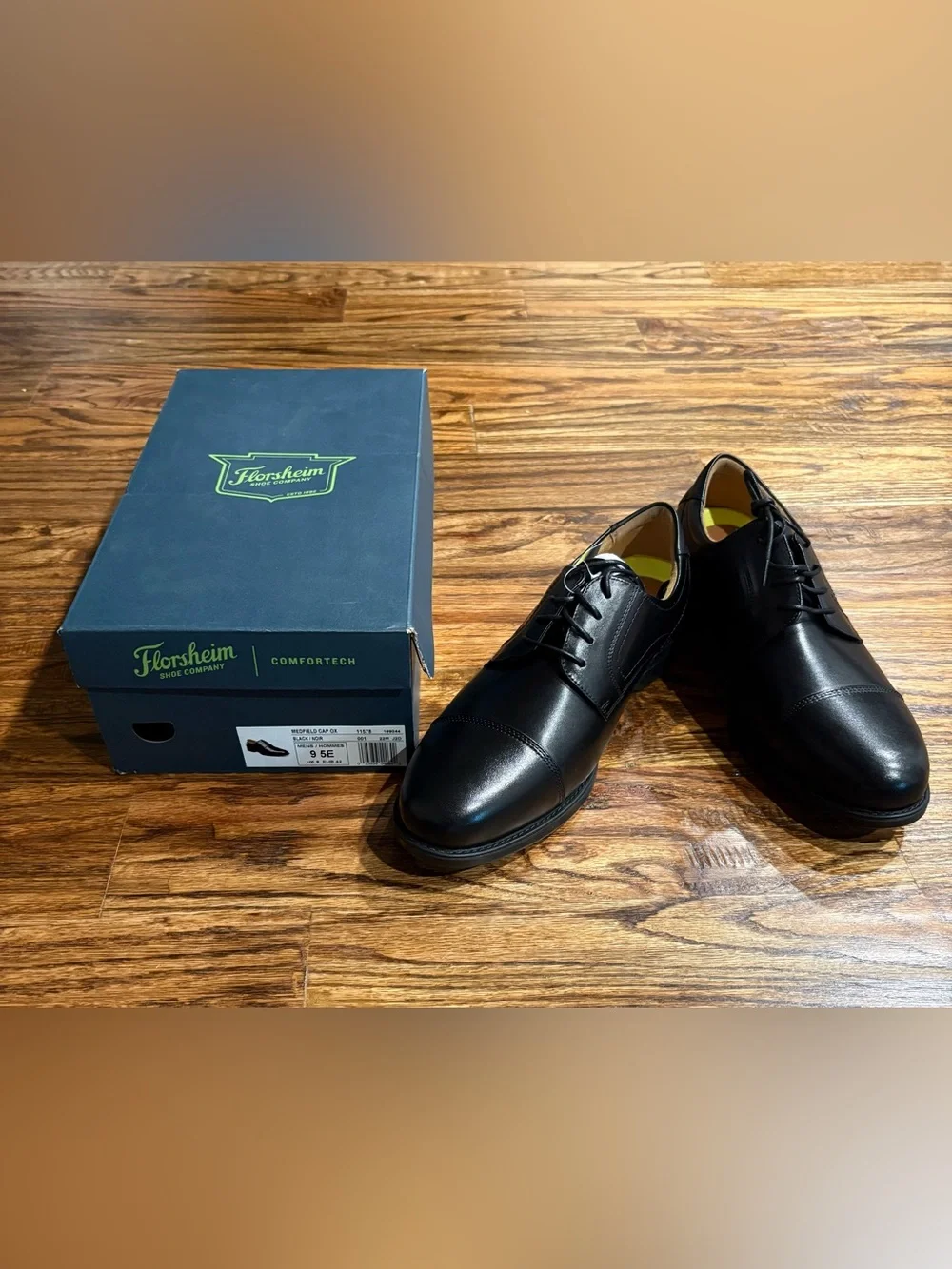 Florsheim Men's Medfield Cap Toe Oxford Dress Shoes black size 9.5 E (wide)